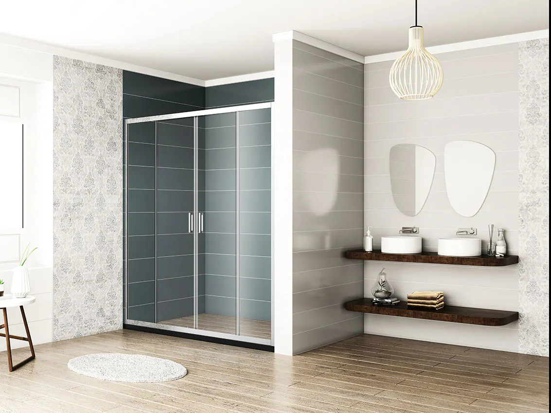 Shower door, shower